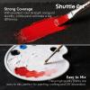 Shuttle Art Black Fabric Paint, 4 oz(100 ml) Fabric Paint for Clothes Permanent, Non-Toxic Textile Paint for DIY Arts & Crafts, T-Shirts, Shoes, Jeans, Ideal for Base Coverage, Blending & Detailing(Red)