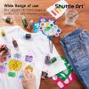 Shuttle Art Fabric Paint Set, 45 Colors 3D Permanent Paint with Brushes Palette Pen Fabric Sheet Stencils, Glow in The Dark, Glitter,Metallic Colors for Textile Fabric T-shirt Jeans Glass