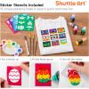 Shuttle Art Fabric Paint Set, 45 Colors 3D Permanent Paint with Brushes Palette Pen Fabric Sheet Stencils, Glow in The Dark, Glitter,Metallic Colors for Textile Fabric T-shirt Jeans Glass