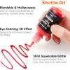 Shuttle Art Fabric Paint Set, 45 Colors 3D Permanent Paint with Brushes Palette Pen Fabric Sheet Stencils, Glow in The Dark, Glitter,Metallic Colors for Textile Fabric T-shirt Jeans Glass