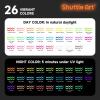 Shuttle Art Glow in the Dark Paint, 26 Colors 3D Fabric Paint with 1 Mini UV Light 3 Brushes, Great for T-Shirts, Shoes, Jeans, Bags, DIY Projects, Pumpkins, and Halloween Decorations