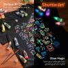 Shuttle Art Glow in the Dark Paint, 26 Colors 3D Fabric Paint with 1 Mini UV Light 3 Brushes, Great for T-Shirts, Shoes, Jeans, Bags, DIY Projects, Pumpkins, and Halloween Decorations