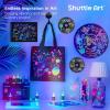 Shuttle Art Glow in the Dark Paint, 26 Colors 3D Fabric Paint with 1 Mini UV Light 3 Brushes, Great for T-Shirts, Shoes, Jeans, Bags, DIY Projects, Pumpkins, and Halloween Decorations