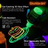 Shuttle Art Glow in the Dark Paint, 26 Colors 3D Fabric Paint with 1 Mini UV Light 3 Brushes, Great for T-Shirts, Shoes, Jeans, Bags, DIY Projects, Pumpkins, and Halloween Decorations
