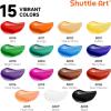 47 Pack Acrylic Paint Set, Shuttle Art 15 Colours (12ml Each, 2Pack) Acrylic Paint with 10 Brushes Painting Canvas Knife Palette Sponge, Complete Gift Set for Kids, Adults Painting Canvas, Ceramic(15 Colors x 2)