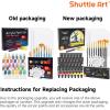 47 Pack Acrylic Paint Set, Shuttle Art 15 Colours (12ml Each, 2Pack) Acrylic Paint with 10 Brushes Painting Canvas Knife Palette Sponge, Complete Gift Set for Kids, Adults Painting Canvas, Ceramic(30 Colors)