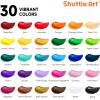 Shuttle Art 48 Pack Acrylic Paint Set, 30 Colors Acrylic Paint (36ml) with 10 Brushes 5 Canvas 1 Paint Knife 1 Palette 1 Art Sponge, Complete Set for Kids, Adults Painting on Canvas Rocks Wood Ceramic