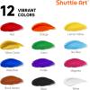 Shuttle Art Acrylic Paint, 12 Colors Acrylic Paint Large Bottle Set, 473ml/16oz Each, Rich Pigments, High Viscosity, Bulk for Artists, Beginners and Kids on Rocks Crafts Canvas Wood(12 Colors)