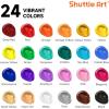 Shuttle Art Acrylic Paint, 24 Colors Acrylic Paint Bottle Set, 250ml/8.45oz Each, Rich Pigments, High Viscosity, Bulk for Artists, Beginners and Kids Painting on Rocks Crafts Canvas Wood