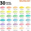 Shuttle Art Acrylic Paint, 50 Colors Acrylic Paint Set, 2oz/60ml Bottles, Rich Pigments, Water Proof, Premium for Artists, Beginners and Kids on Canvas Rocks Wood Ceramic Fabric(Pastel)