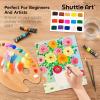 Shuttle Art Acrylic Paint Set, 15 x 12ml Tubes Artist Quality Non Toxic Rich Pigments Colors Perfect for Kids Adults Beginners Artists Painting on Canvas Wood Clay Fabric Ceramic Crafts