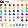 Shuttle Art Acrylic Paint Set Bundle, 50 Rrgular Colors and 12 Glow in the Dark Paint for Artists
