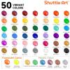 Shuttle Art Acrylic Paint Set and 12-Piece Paint Brush Set with Case – 50 Colors