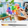 Shuttle Art Acrylic Paint Set and 12-Piece Paint Brush Set with Case – 50 Colors