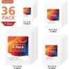 Shuttle Art Acrylic Painting Bundle, Set for 36 Colors Acrylic Paint in Bottles (60ml/2oz) + 36 Multi Pack Painting Canvas Panels