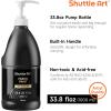 Shuttle Art Black Fabric Paint, 33.8 oz(1000 ml) Large Bottle with Pump, Permanent Fabric Paint for Furniture, Sofa, Cushions, Clothes, Soft Non-Toxic Textile Paint for Color Changing, Renewal & Art Creations