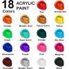 Shuttle Art Stretched Canvas and Acrylic Paint Bundle, Art Painting Supplies Set for 18 Colors Acrylic Paint Bottles (240ml/8.12oz) & 12 Pack Painting Canvas (11×14”)
