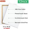 Shuttle Art Stretched Canvas and Acrylic Paint Bundle, Art Painting Supplies Set for 18 Colors Acrylic Paint Bottles (240ml/8.12oz) & 12 Pack Painting Canvas (11×14”)