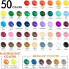 Shuttle Art Stretched Canvas and Acrylic Paint Bundle, Art Painting Supplies Set for 50 Colors Acrylic Paint Bottles (60ml/2oz) & 20 Pack Painting Canvas (5×7”, 8×10”)