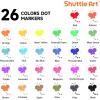 Shuttle Art Washable Dot Markers 26 Colors with Free Activity Book, Fun Art Supplies for Kids Toddlers and Preschoolers, Non Toxic Water-Based Paint Daubers, Dot Art Markers(26 Colors)