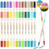 Shuttle Art 24 pack Dual Tone Acrylic Paint Markers, 48 Colors Acrylic Paint Pens for Rock Painting, Ceramic, Wood, Canvas, Glass, Stone, Fabric, Card Making, DIY & Art Supplies