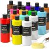 Shuttle Art Acrylic Paint, 12 Colors Acrylic Paint Large Bottle Set, 473ml/16oz Each, Rich Pigments, High Viscosity, Bulk for Artists, Beginners and Kids on Rocks Crafts Canvas Wood(14+1 Colors)