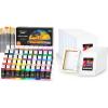 Shuttle Art Stretched Canvas and Acrylic Paint Bundle, Art Painting Supplies Set for 50 Colors Acrylic Paint Bottles (60ml/2oz) & 20 Pack Painting Canvas (5×7”, 8×10”)