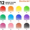 Shuttle Art 216 Pack Washable Markers, 8 Assorted Colors Broad Line Conical Tip Large Markers Bulk with a Box, Bonus Caps, Home Classroom School Supplies for Toddlers Kids Adults Students Teachers…(10 Each of 12 Colors(Broad Tip))
