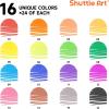 Shuttle Art 216 Pack Washable Markers, 8 Assorted Colors Broad Line Conical Tip Large Markers Bulk with a Box, Bonus Caps, Home Classroom School Supplies for Toddlers Kids Adults Students Teachers…(24 Each of 16 Colors(Super Tip))