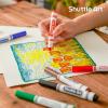 Shuttle Art 216 Pack Washable Markers, 8 Assorted Colors Broad Line Conical Tip Large Markers Bulk with a Box, Bonus Caps, Home Classroom School Supplies for Toddlers Kids Adults Students Teachers…(27 Each of 8 Colors(Broad Tip))