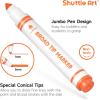 Shuttle Art 216 Pack Washable Markers, 8 Assorted Colors Broad Line Conical Tip Large Markers Bulk with a Box, Bonus Caps, Home Classroom School Supplies for Toddlers Kids Adults Students Teachers…(10 Each of 12 Colors(Broad Tip))