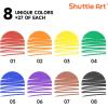 Shuttle Art 216 Pack Washable Markers, 8 Assorted Colors Broad Line Conical Tip Large Markers Bulk with a Box, Bonus Caps, Home Classroom School Supplies for Toddlers Kids Adults Students Teachers…(27 Each of 8 Colors(Broad Tip))