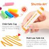 Shuttle Art 216 Pack Washable Markers, 8 Assorted Colors Broad Line Conical Tip Large Markers Bulk with a Box, Bonus Caps, Home Classroom School Supplies for Toddlers Kids Adults Students Teachers…(10 Each of 12 Colors(Broad Tip))