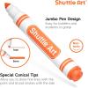 Shuttle Art 216 Pack Washable Markers, 8 Assorted Colors Broad Line Conical Tip Large Markers Bulk with a Box, Bonus Caps, Home Classroom School Supplies for Toddlers Kids Adults Students Teachers…(38 Each of 8 Colors(Broad Tip))