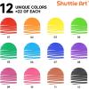 Shuttle Art 216 Pack Washable Markers, 8 Assorted Colors Broad Line Conical Tip Large Markers Bulk with a Box, Bonus Caps, Home Classroom School Supplies for Toddlers Kids Adults Students Teachers…(22 Each of 12 Colors(Broad Tip))