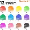 Shuttle Art 216 Pack Washable Markers, 8 Assorted Colors Broad Line Conical Tip Large Markers Bulk with a Box, Bonus Caps, Home Classroom School Supplies for Toddlers Kids Adults Students Teachers…(26 Each of 12 Colors(Super Tips))
