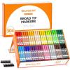 Shuttle Art 216 Pack Washable Markers, 8 Assorted Colors Broad Line Conical Tip Large Markers Bulk with a Box, Bonus Caps, Home Classroom School Supplies for Toddlers Kids Adults Students Teachers…(19 Each of 16 Colors(Broad Tips))