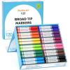 Shuttle Art 216 Pack Washable Markers, 8 Assorted Colors Broad Line Conical Tip Large Markers Bulk with a Box, Bonus Caps, Home Classroom School Supplies for Toddlers Kids Adults Students Teachers…(10 Each of 12 Colors(Broad Tip))