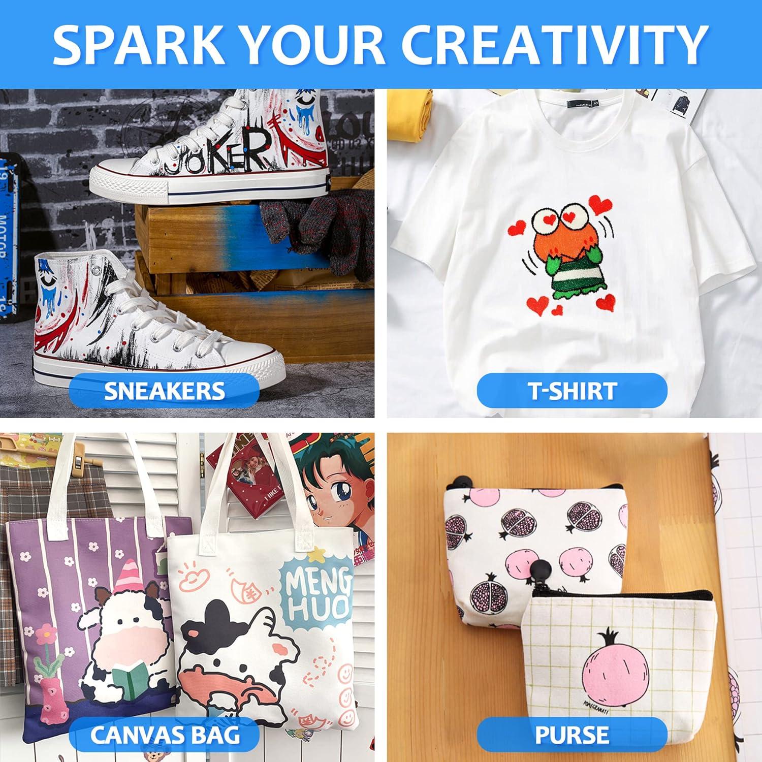 imageShuttle Art Dual Tip Fabric Markers 30 Colors Permanent No Bleed Pens for TShirts Sneakers NonToxic ampamp Child Safe for Kids Adult Painting Writing
