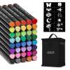 Shuttle Art Fabric Markers Pens, 40 Colors Dual Tip Fabric Markers Permanent No Bleed Pens for T-Shirts Sneakers, Non-Toxic & Child Safe Permanent Pens for Kids Adult Painting Writing
