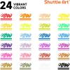 Shuttle Art Chalk Markers, 24 Vibrant Colors Liquid Chalk Markers Pens for Chalkboards, Windows, Glass, Cars, Erasable, 3mm Reversible Fine Tip with Chalkboard Labels for Office Home Supplies