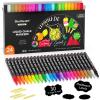 Shuttle Art Chalk Markers, 24 Vibrant Colors Liquid Chalk Markers Pens for Chalkboards, Windows, Glass, Cars, Erasable, 3mm Reversible Fine Tip with Chalkboard Labels for Office Home Supplies