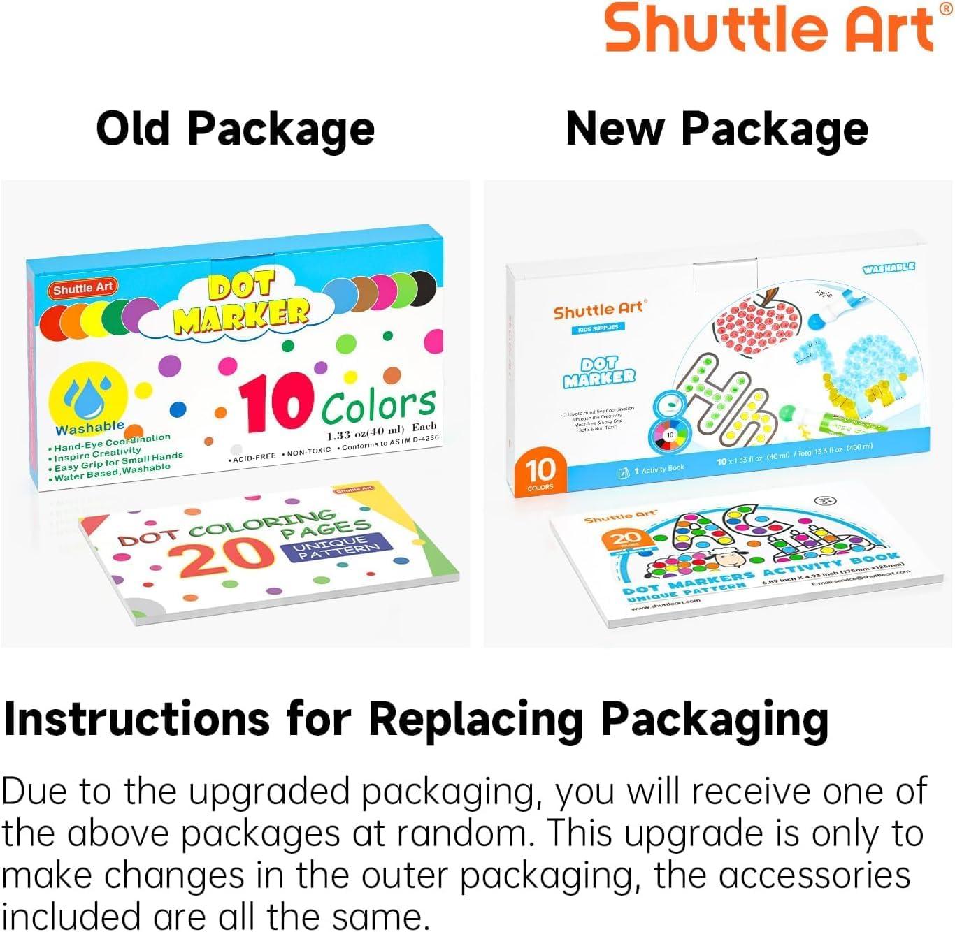 imageShuttle Art 10 Colors Dot Marker Washable NonToxic Dot Marker for Children Early Education Bingo Dabber for Creation with 1 Dot Activity Book