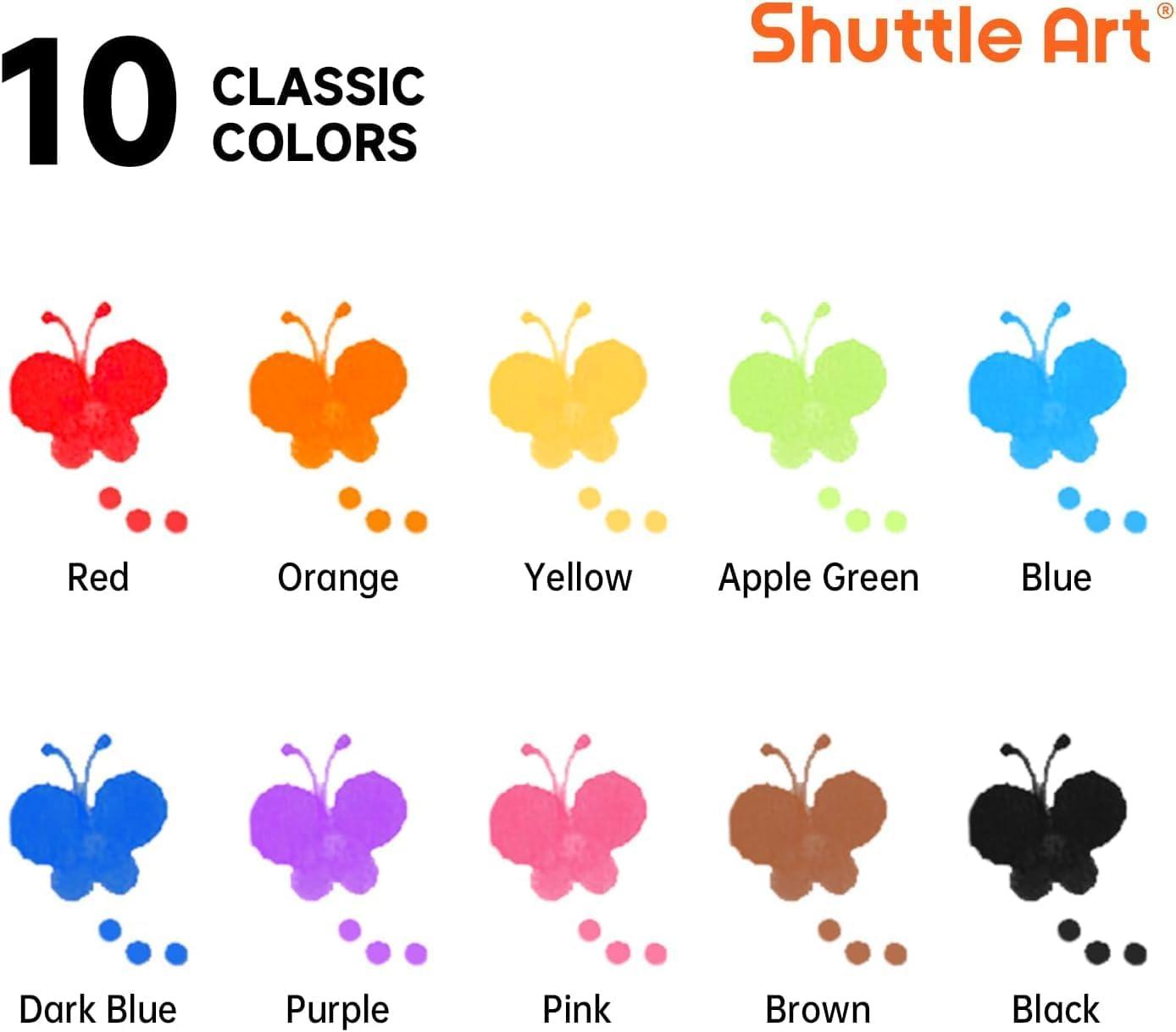 imageShuttle Art 10 Colors Dot Marker Washable NonToxic Dot Marker for Children Early Education Bingo Dabber for Creation with 1 Dot Activity Book