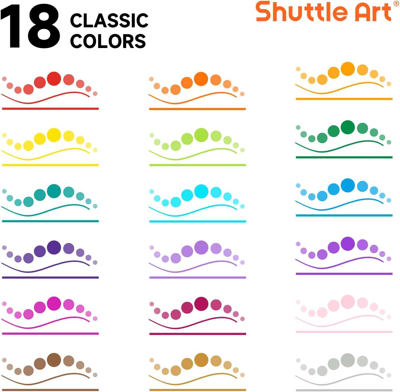 imageShuttle Art 18 Colors Dual Tip Dot Marker Pens for Kids Adults 18 Classic Colors 08mm Fine Tip and Flexible Dot Tip for Journaling DIY Crafts Scrapbooks