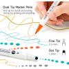 Shuttle Art 18 Colors Dual Tip Dot Marker Pens for Kids Adults, 18 Classic Colors, 0.8mm Fine Tip and Flexible Dot Tip for Journaling, DIY Crafts, Scrapbooks