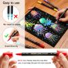 Shuttle Art 25 Colors Dual Tip Acrylic Paint Markers, Brush Tip and Fine Tip Acrylic Paint Pens for Rock Painting, Ceramic, Wood, Canvas, Plastic, Glass, Stone, Calligraphy, Card Making, DIY Crafts