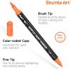 Shuttle Art 25 Colors Dual Tip Acrylic Paint Markers, Brush Tip and Fine Tip Acrylic Paint Pens for Rock Painting, Ceramic, Wood, Canvas, Plastic, Glass, Stone, Calligraphy, Card Making, DIY Crafts