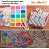 Shuttle Art 36 Markers Acrylic Marker Organizer, Portable 3-Layer Transparent Storage Box, Stackable Pen Holder for Art Supplies,Ideal for Home, Office & School Desk Organization