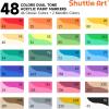 Shuttle Art 60 Pack Dual Tone Acrylic Paint Markers, 120 Colors Acrylic Paint Pens for Rock Painting, Ceramic, Wood, Canvas, Glass, Stone, Fabric, Card Making, DIY & Art Supplies(1 Count (Pack of 24))